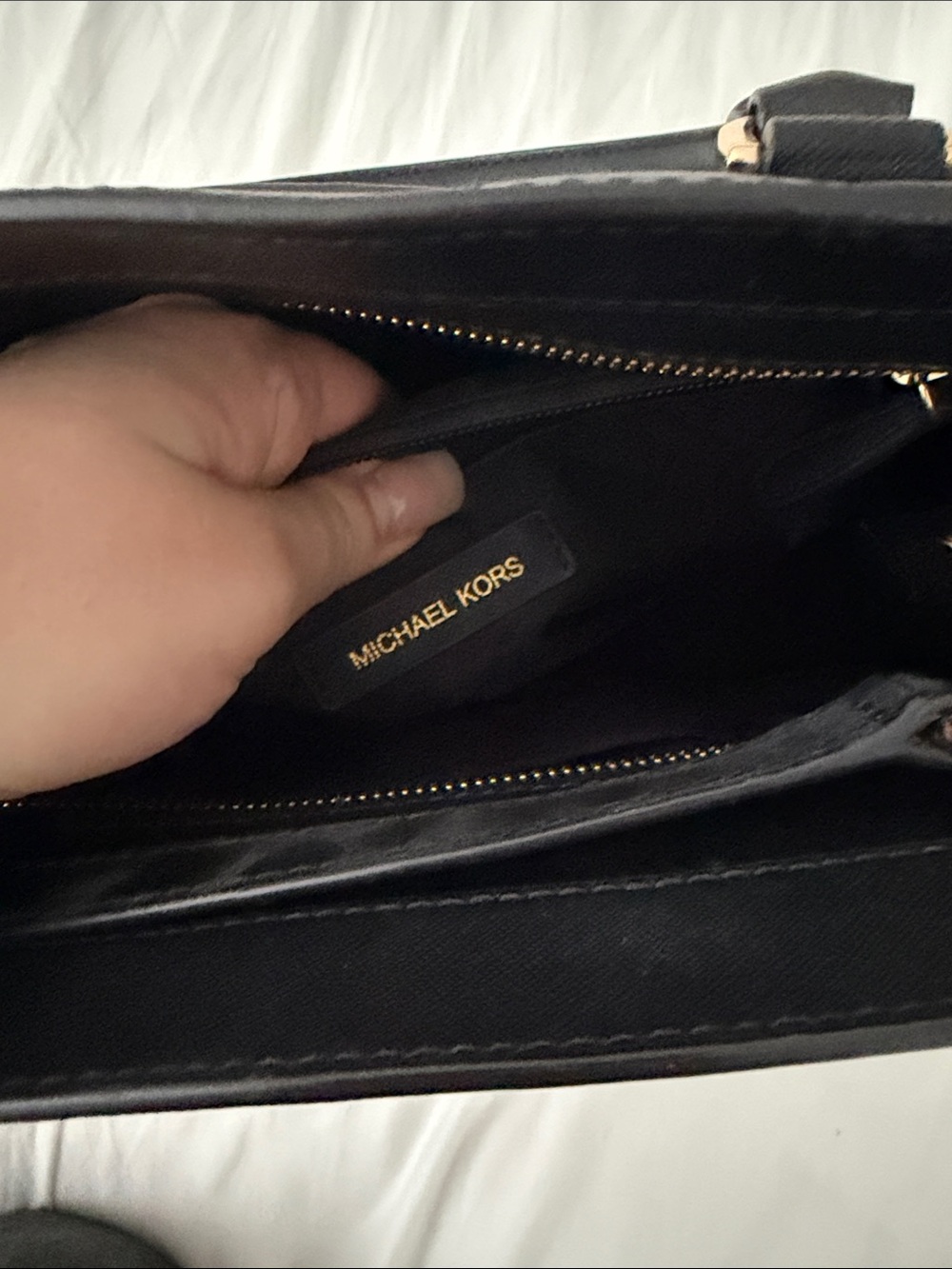 Michael Kors Black Saffiano Satchel with Gold Hardware - Picture 2 of 12